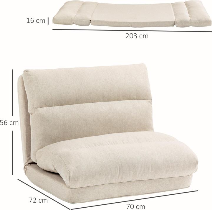 Actual product image Homcom Bodenstuhl Polyester, Metall Beige