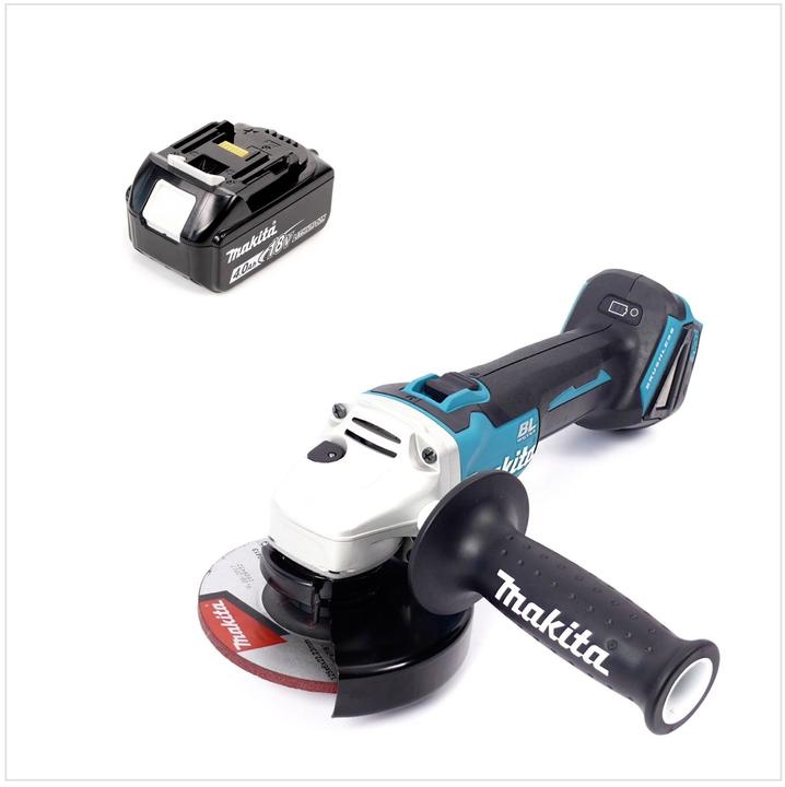 Productafbeelding Makita DGA 504 M1 accu haakse slijper 18V 125mm Brushless + 1x accu 4.0Ah - zonder lader (125 mm)