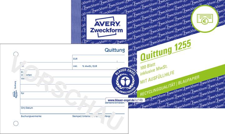 Produktbild Avery RecyclingÂ Quittung inkl. MwSt. (100 x)
