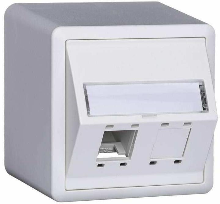 Actual product image R&M AP-DA socket, 74x74 2 port Cat5/6 ws