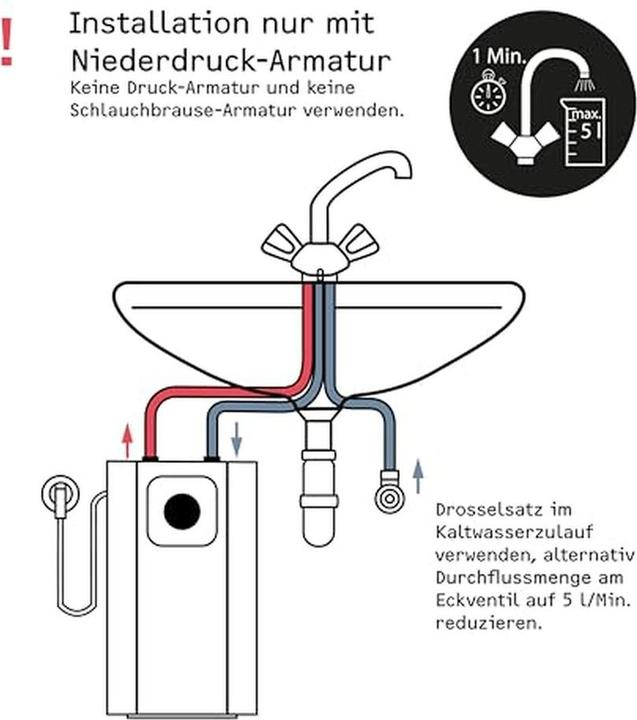 Produktbild Stiebel Eltron SNU 5 Plus, sehr kompakt, antitropf, thermostop, Untertischboiler 5 l Niederdruck mit Stecker, 2 kW