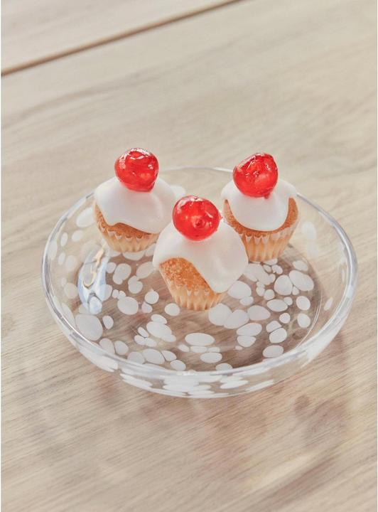 Actual product image Oyoy Breakfast & Dessert Plate Jali 1 piece,Transparent/White (1 x, 15.60 cm)
