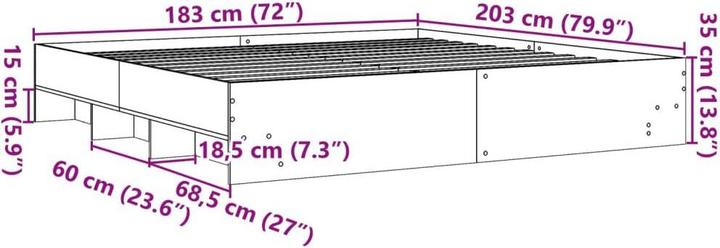 Actual product image vidaXL Bedstead (180 x 200 cm)