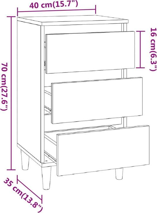 Immagine prodotto vidaXL Nachttisch (35 x 35 x 70 cm)