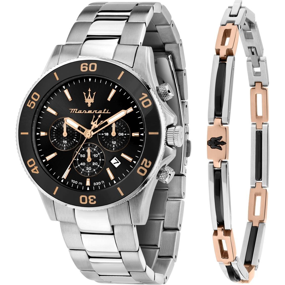 Maserati, Armbanduhr, Competizione, Silber, (Chronograph, 43 mm)
