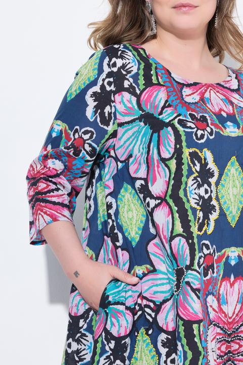Produktbild Miamoda Midikleid, A-Linie, florales Muster, 3/4-Ärmel (56)