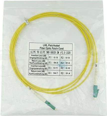 Actual product image BlueOptics Simplex fibre optic patch cable LC-APC/LC-APC singlemode 10 metres