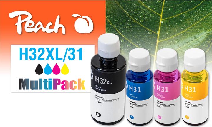 Peach Tintenset CISS 32XL/31 Multipack (BK, C, M, Y)