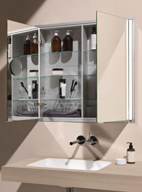 Actual product image Laufen Running Frame 25 mirror cabinet, vertical lighting, outside stop, 750x150x800 (75 x 15 x 80 cm)