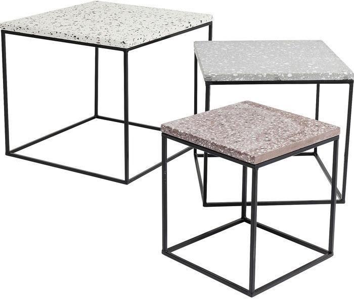 Produktbild Kare Design Beistelltisch Terrazzo Square (3/Set) (48 x 48 x 43 cm)
