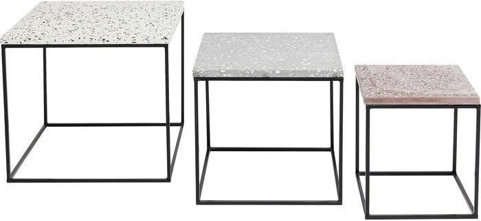 Produktbild Kare Design Beistelltisch Terrazzo Square (3/Set) (48 x 48 x 43 cm)