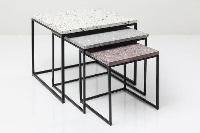 Produktbild Kare Design Beistelltisch Terrazzo Square (3/Set) (48 x 48 x 43 cm)