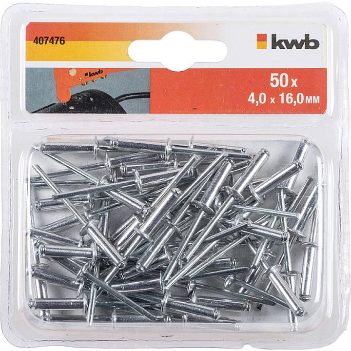 Actual product image kwb 407476 Blind rivet (Ø x L) 4 mm x 16 mm Aluminium Aluminium Aluminium 50 pcs.