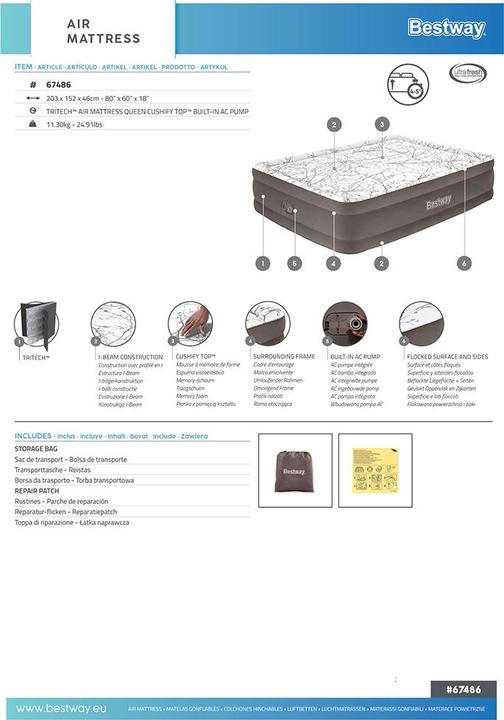 Image du produit Bestway Air Bed Queen (150 x 200 cm)
