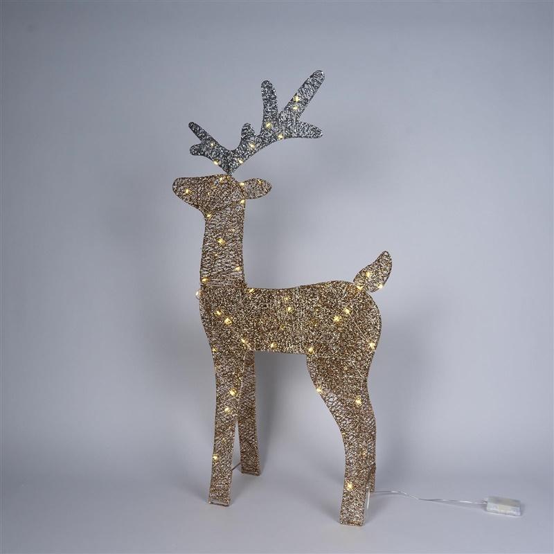 Christmas To, Decorazioni Per Albero Di Natale, Decorazione "Cervo" Tocco Di Natale Con Illuminazione A Led, 48 Cm
