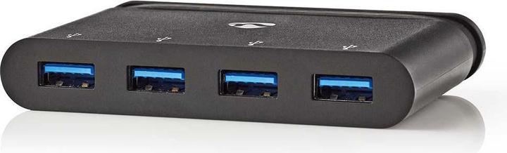 Produktbild Nedis USB Adapter USB 3.2 Gen 1 USB-CT Male 4X USB-A Nickel Plated Black Window Box with Euro Lock (USB-C, 4 Ports)