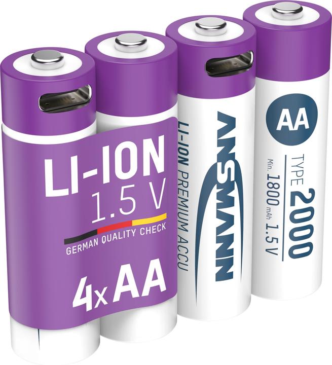Ansmann Li-Ion Premium Accu (4 Stk., AA, 1800 mAh)
