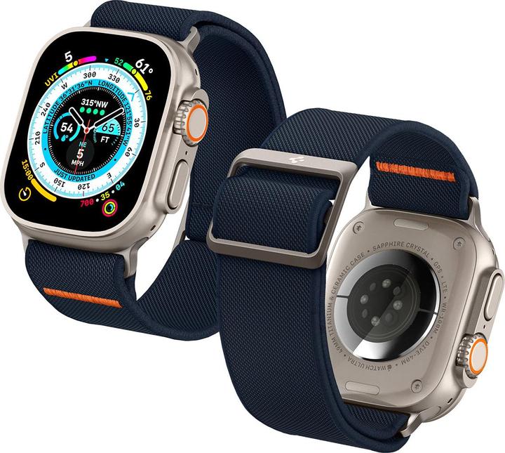 Image du produit Spigen Bande Fit Lite pour Apple Watch Series 42, 44, 45, 49 mm - bleu marine (42 mm, 44 mm, 45 mm, 49 mm, Nylon, Tissu, Acier inoxydable)
