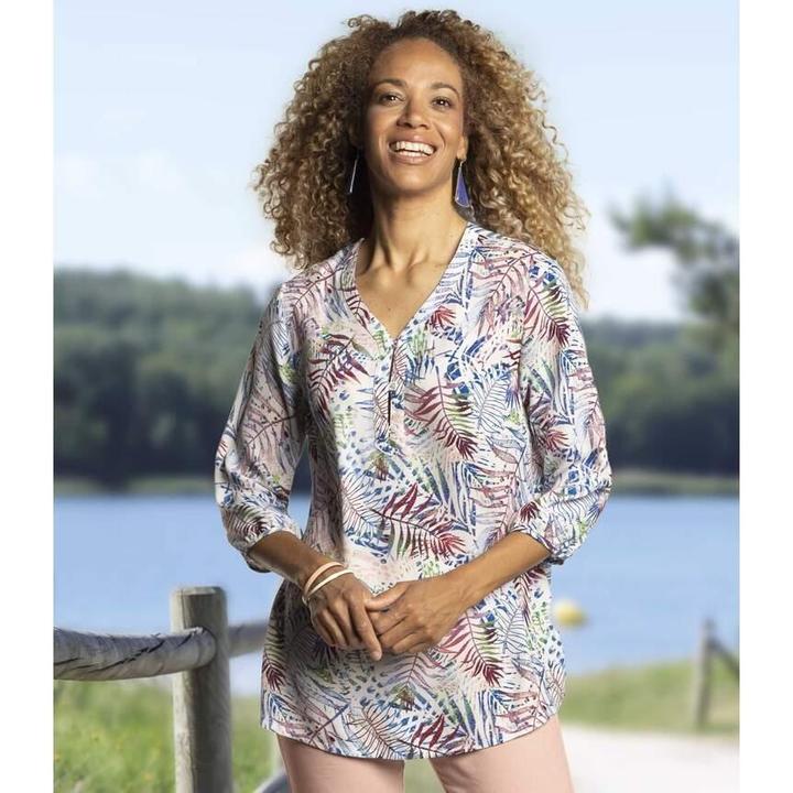 Immagine prodotto Atlas For Women Top donna/donna in crêpe con foglie di palma (38, 40)