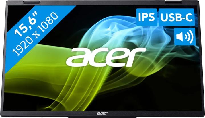 Actual product image Acer Foldable Portable Monitor Pd163qsmiuux (1920 x 1080 pixels, 15.60")