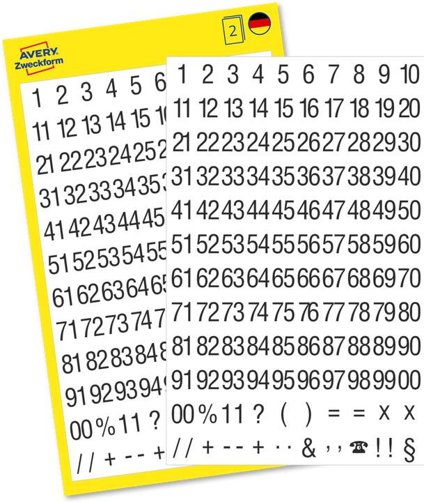 Produktbild Z-Design Zahlen-Etiketten
