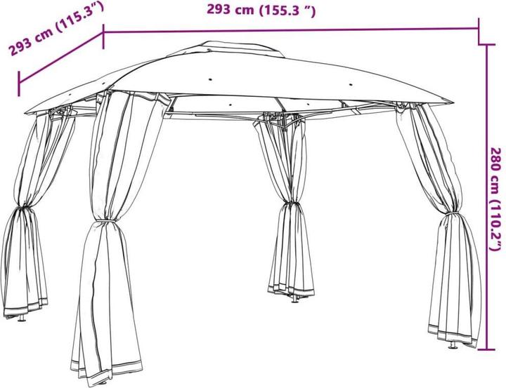 Image du produit vidaXL Pavillon (293 cm, 293 cm)