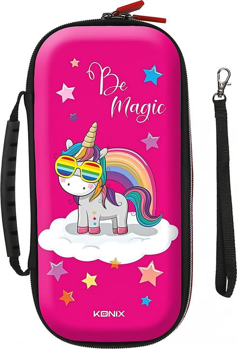 Actual product image Konix Mythics Pro Carry Case Unicorn be magic (Switch Lite, Switch OLED)