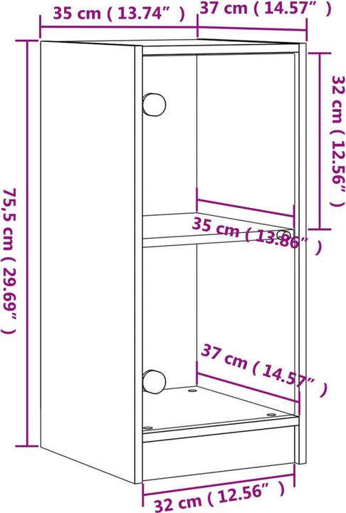 Image du produit vidaXL Beistellschrank (37 x 35 x 75.50 cm)
