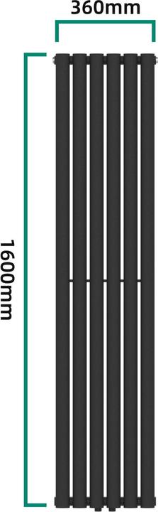 Produktbild Neu.Haus Design Röhrenheizkörper Nore Schwarz 160x36cm Doppellagig 1198W (1198 W)