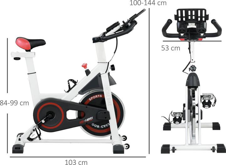 Actual product image Homcom Ergometer Stahl, ABS Weiss+Schwarz