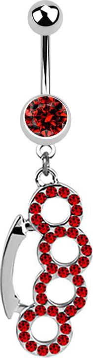 Immagine prodotto Star Piercing Banana argento con ciondolo in ottone nocche rosse (senza ottone, Acciaio chirurgico 316L)