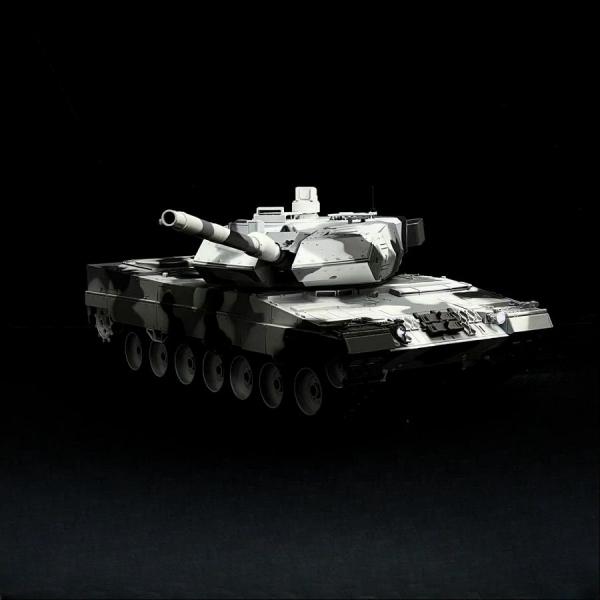 Produktbild Es-toys RC Panzer „German Leopard 2A6“ Schnee Tarnung Lackiert Heng Long 1:16 mit Stahlgetriebe (RTR Ready-to-Run)