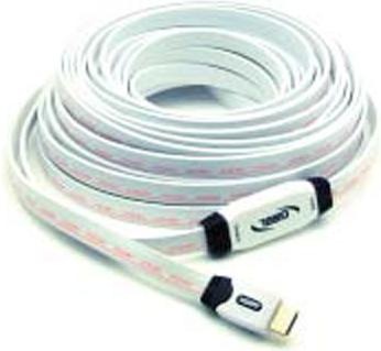 Immagine prodotto G&BL Cavo HDMI ad alta velocità con Ethernet - cavo piatto 25,0m, bianco (25 m, HDMI)