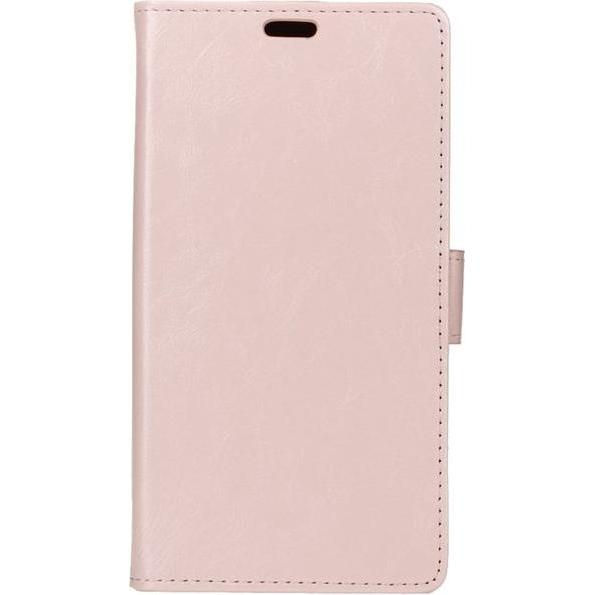 MU Classic Crazy Horse Leder Bookcover Series (Xiaomi Redmi 8A), Smartphone Hülle, Rosa