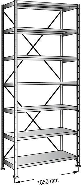 Image du produit kaiserkraft Rayonnage emboîtable, galvanisé, 7 tablettes