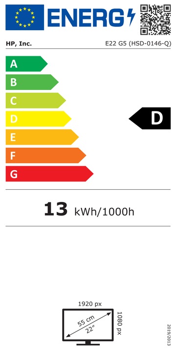 Energie-Label HP E22 G5 (1920 x 1080 Pixel, 21.50")