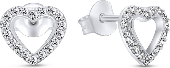 Actual product image Brilio Silver - Charming silver earrings Hearts with zircons EA355W