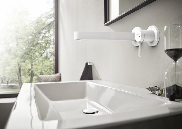 Image du produit hansgrohe FINORIS Set de finition pour robinetterie de lavabo 2 trous Bec déverseur 225mm, blanc mat