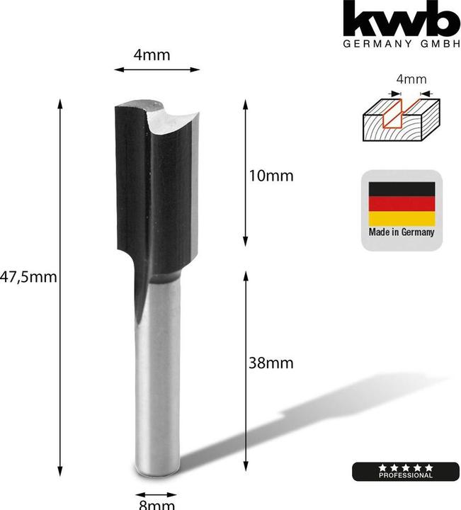Produktbild kwb Hss Nutfräser 4Mm