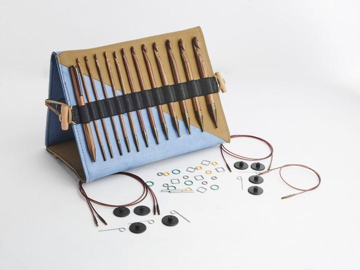 Knitpro Nadelset Grande auswechselbare tunesische/afganische Häkelnadel Ginger Holz 3,50 mm - 12,00 mm