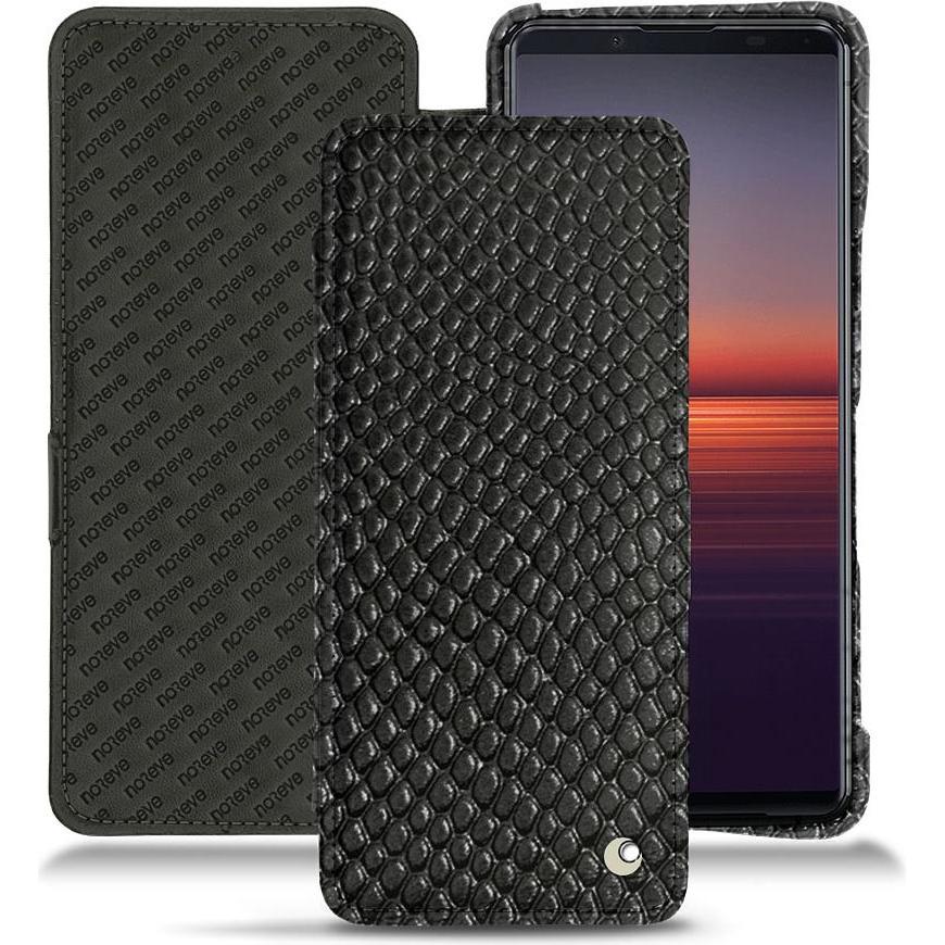 Noreve Lederschutzhülle horizontal (Sony Xperia 5 II), Smartphone Hülle, Schwarz