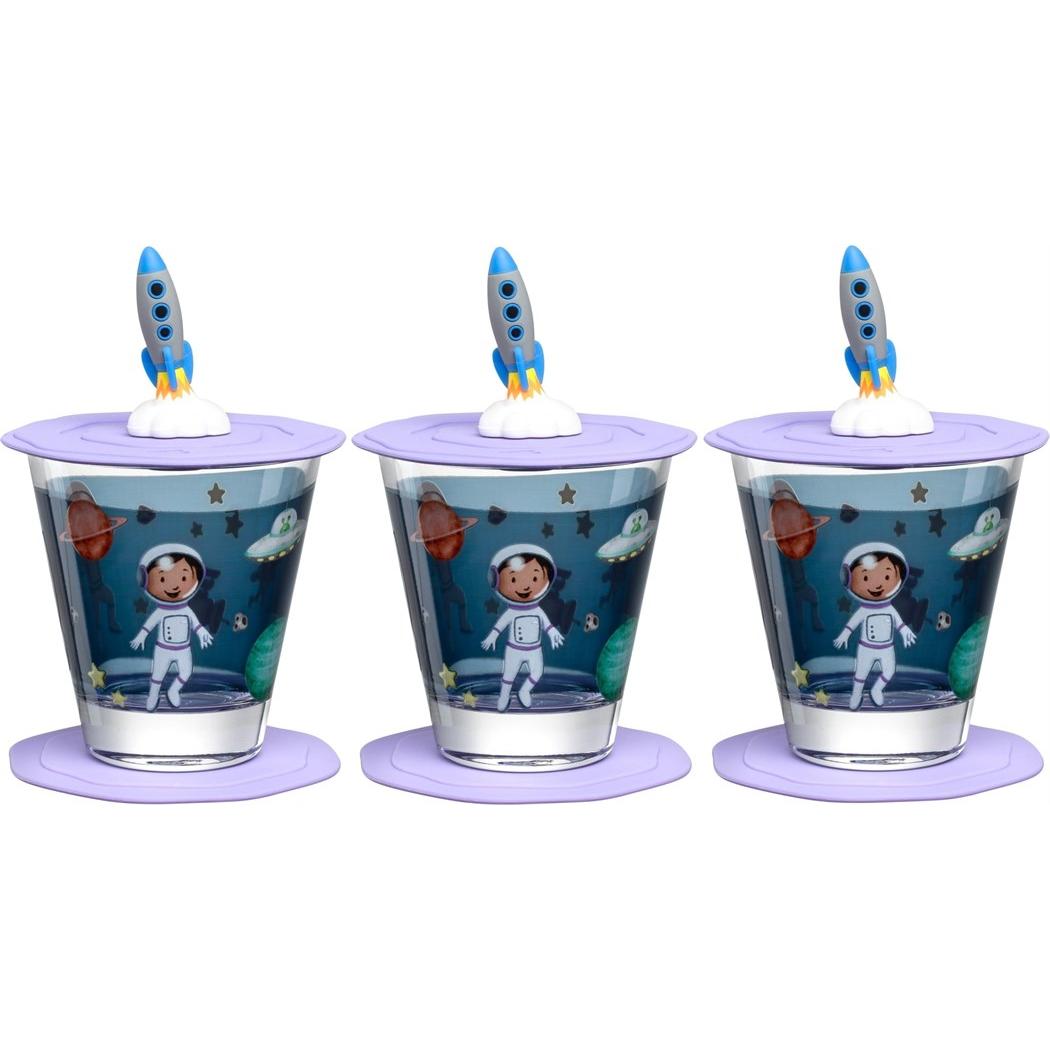 Thumbnail - Leonardo, Kindergeschirr + Kinderbesteck, Kindertrinkglas Avventura 215 ml, 3 Stück, Weltall