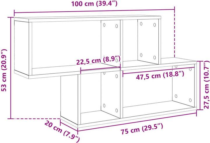 Immagine prodotto vidaXL Scaffale a muro (100 x 20 x 53 cm)