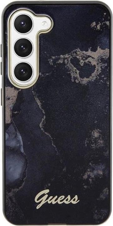 Produktbild Guess GUHCS23SHTMRSK S23 S911 black/black hardcase Golden Marble Collection (Samsung Galaxy S23)