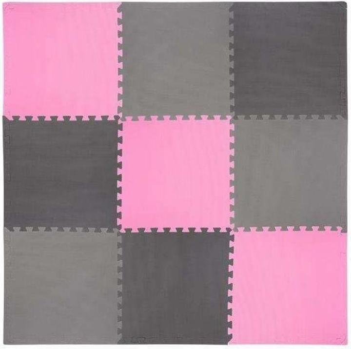 Actual product image One Folding mat for training HMS MP10 light grey-pink-dark grey, 60x60x1,0cm (9 pieces) (10 mm)