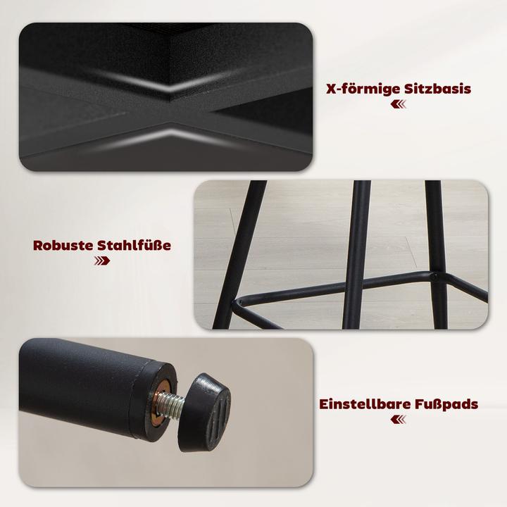 Produktbild Homcom Barhocker Polyester, Stahl Beige