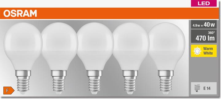 Produktbild Osram Base Retro (E14, 4 W, 470 lm, 5 x, F)