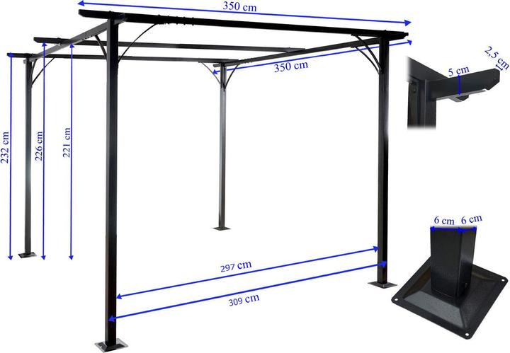 Produktbild JOHN316 Pergola (350 cm, 350 cm)