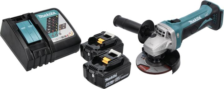 Produktbild Makita DGA 452 RG Akku Winkelschleifer 18 V 115 mm + 2x Akku 6,0 Ah + Ladegerät (115 mm)