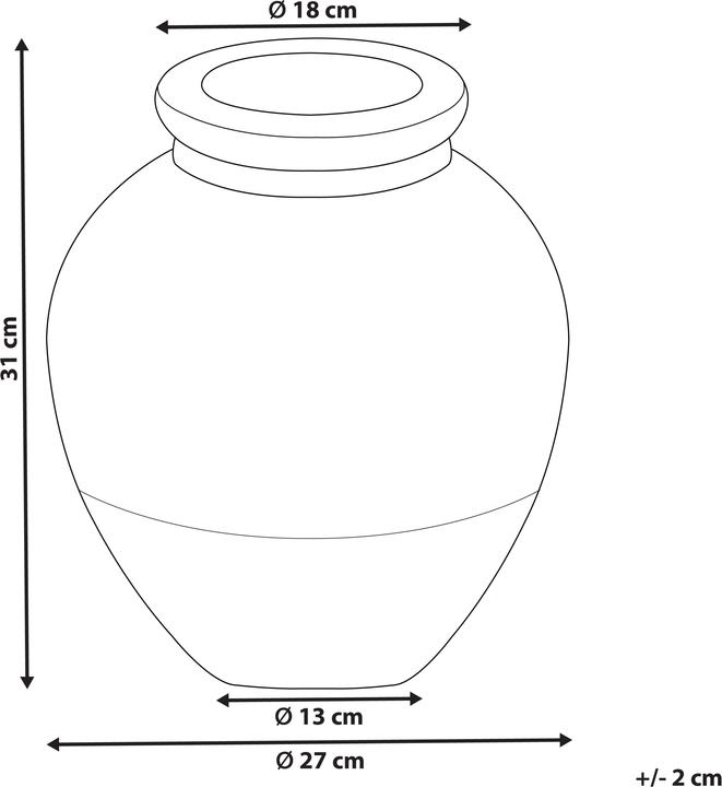 Produktbild Beliani Dekovase Terrakotta schwarz / rosa 31 cm DAULIS (1x)